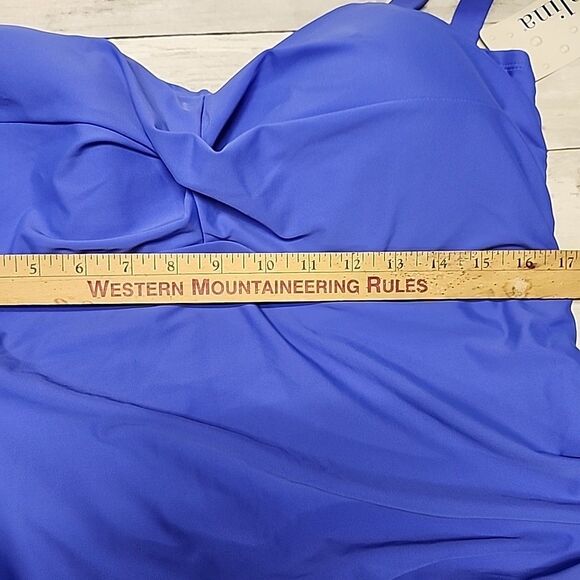 NWT Catalina One piece Blue Bathing Suit Twistfront Women's SZ 3X - Picture 4 of 12